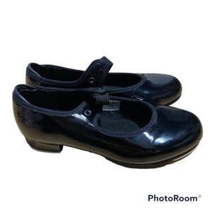 Bloch Tap Shoes Sz 12 1/2 Black Patent Girls Dance Dress Mary Jane